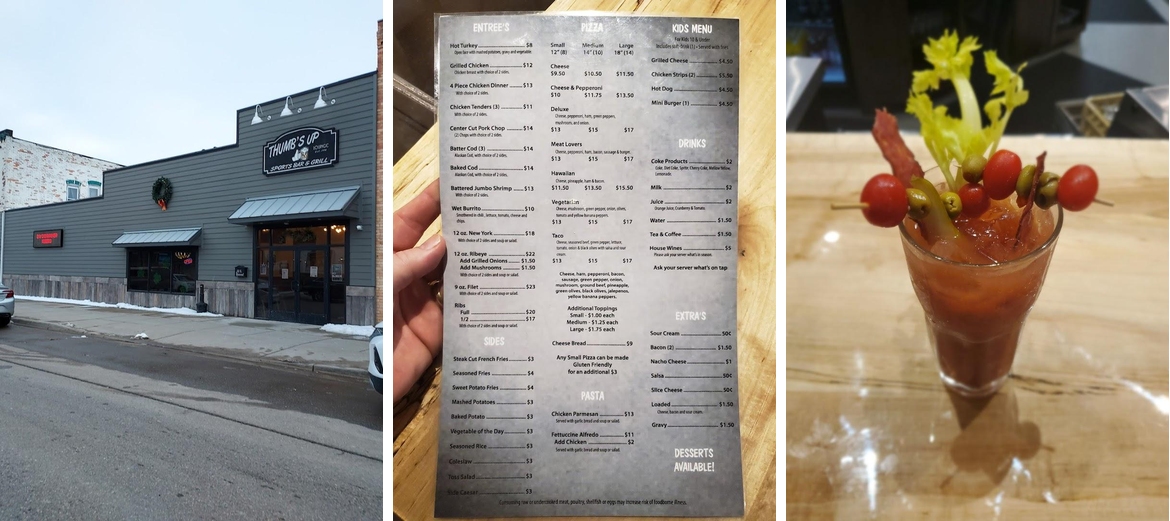 Thumbs Up Sports Bar and Grill Menu